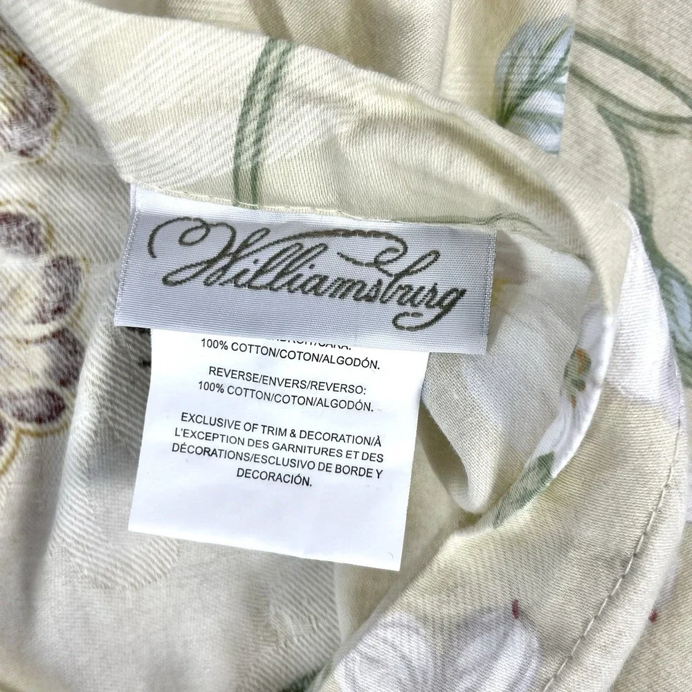 Williamsburg King Pillow Shams Set of 2 Floral Butterfly Magnolia Cotton